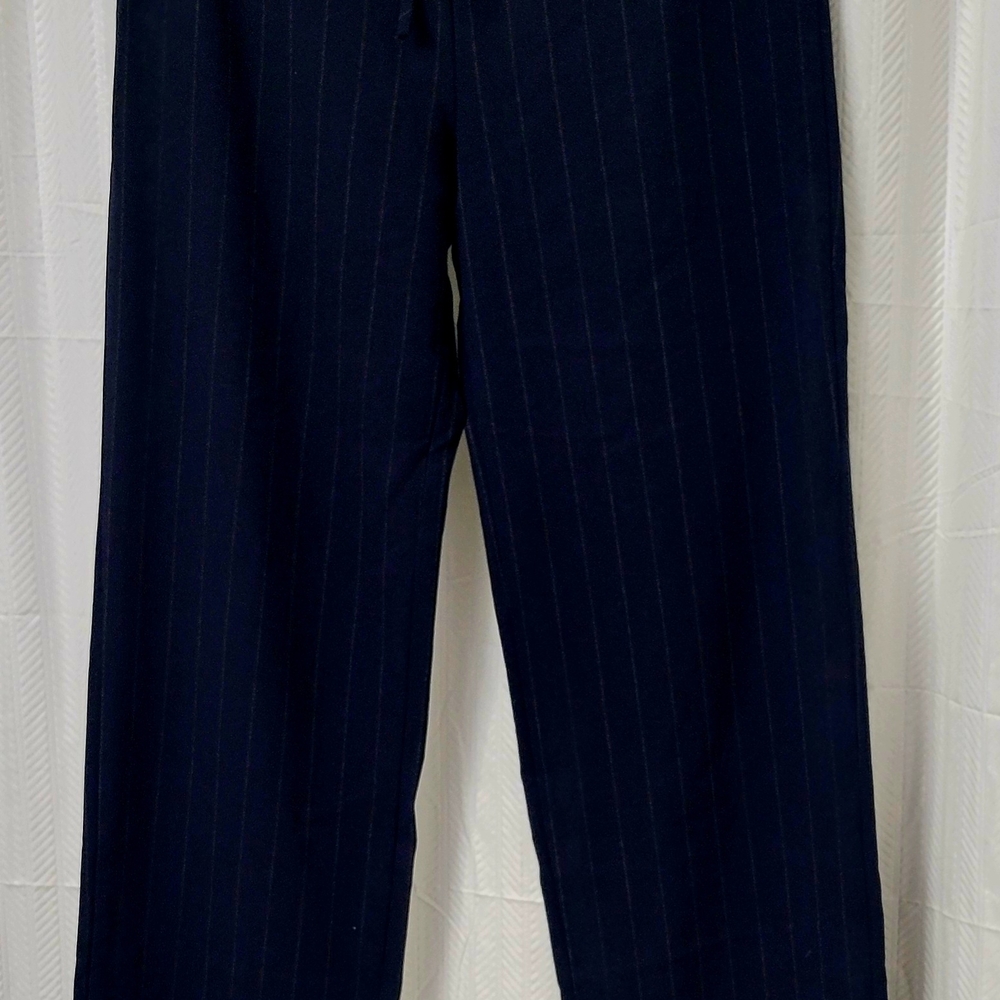 Pull&Bear Women's Navy Striped Trousers